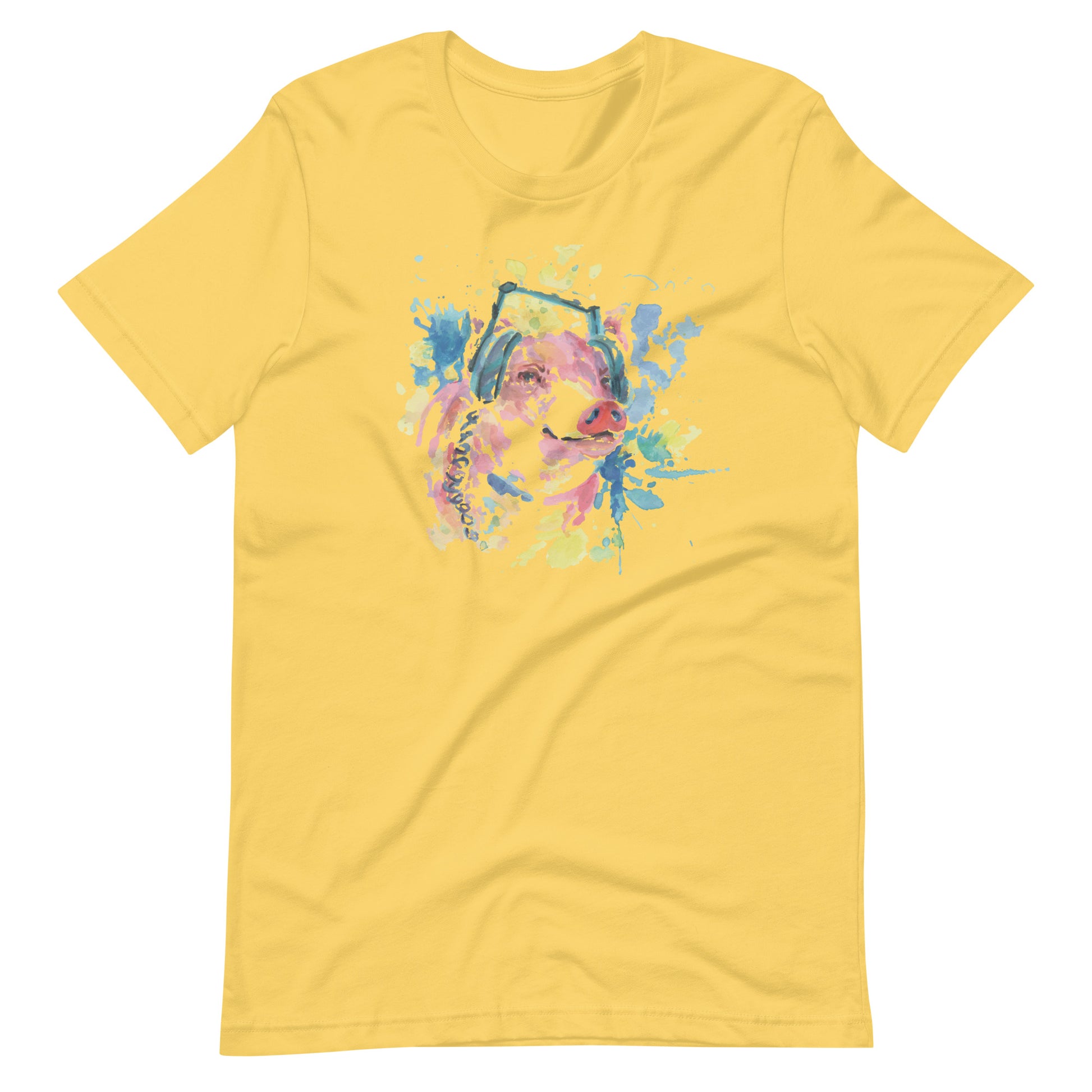 Printagon - Cute Pig - T-shirt - Yellow / S