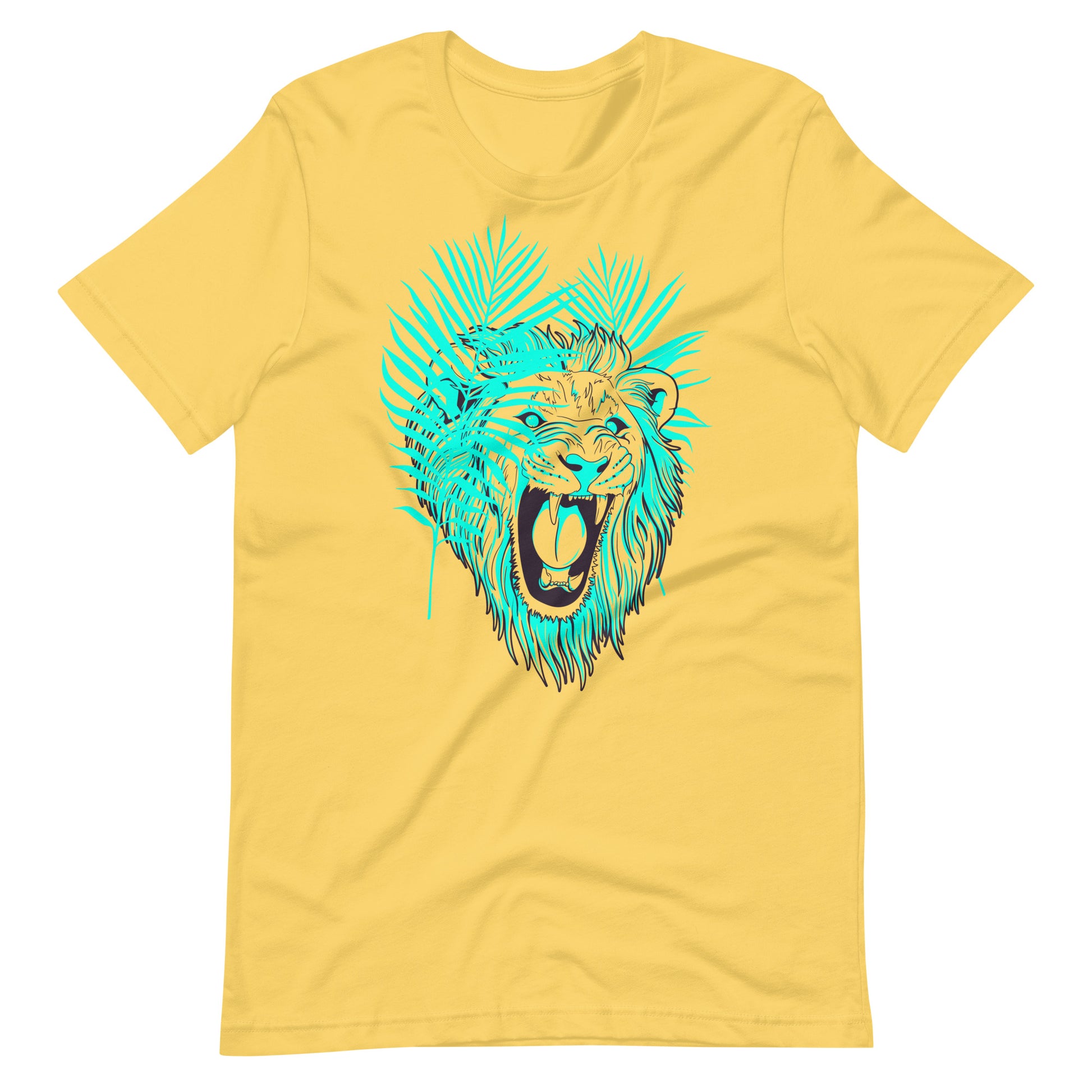 Printagon - Lion Leaves - T-shirt - Yellow / S