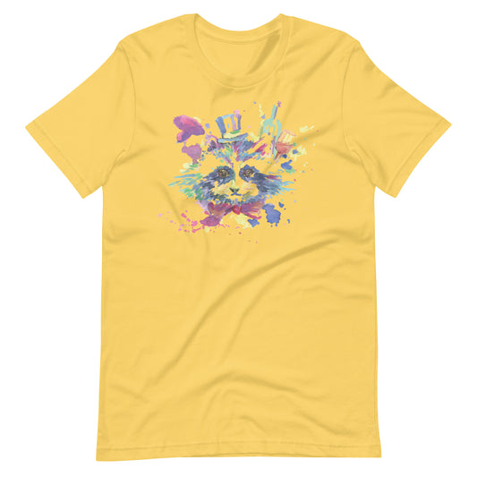 Printagon - Colorful Cat - Unisex T-shirt - Yellow / S