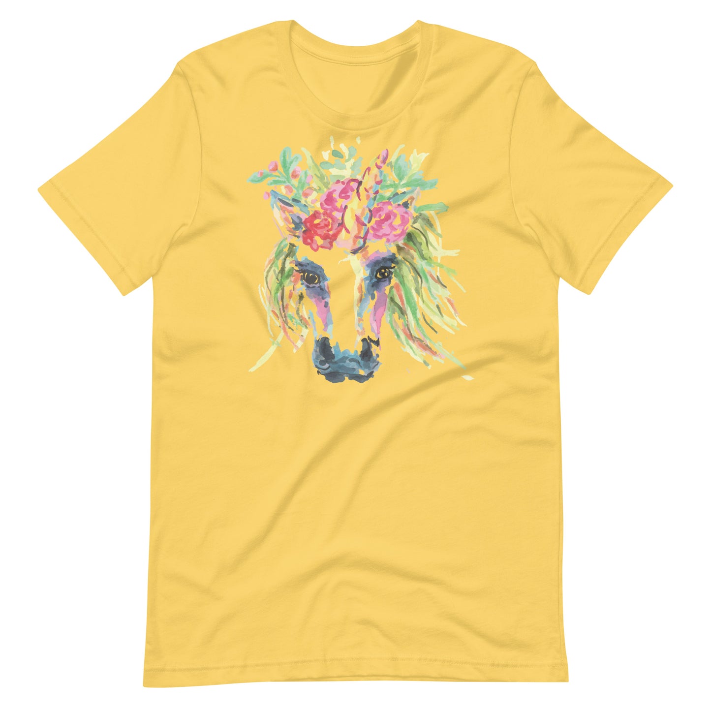 Printagon - Unicorn Head - T-shirt - Yellow / S