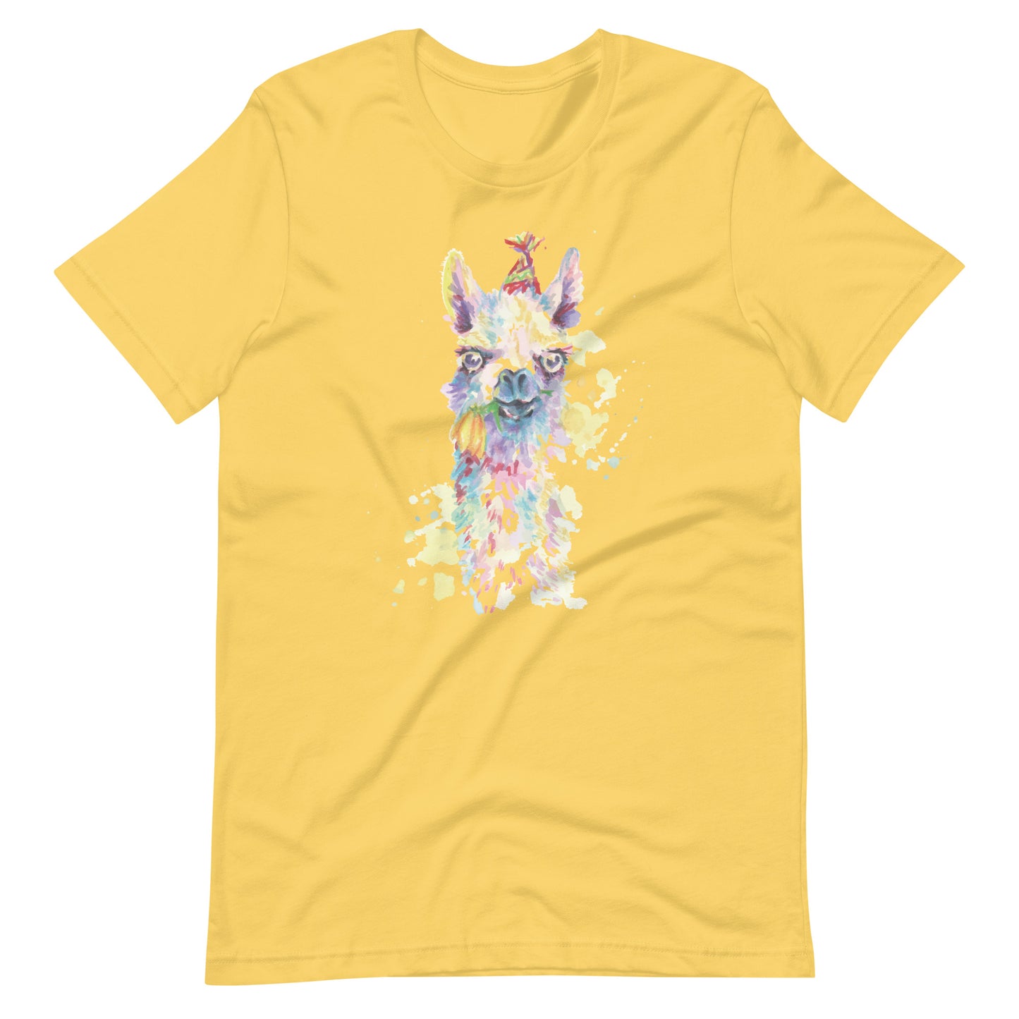 Printagon - Cute Dog In A Party - Unisex T-shirt - Yellow / S