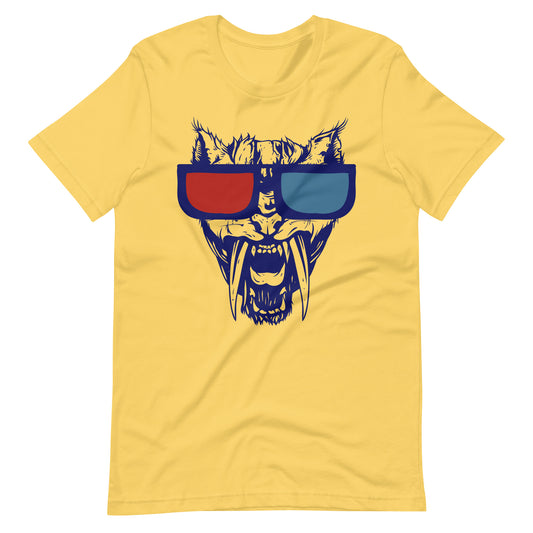 Printagon - Sharp Teeth Wild Animal - Unisex T-shirt - Yellow / S