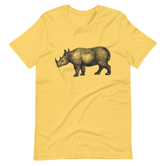 Printagon - Rhinoceros - Unisex T-shirt - Yellow / S