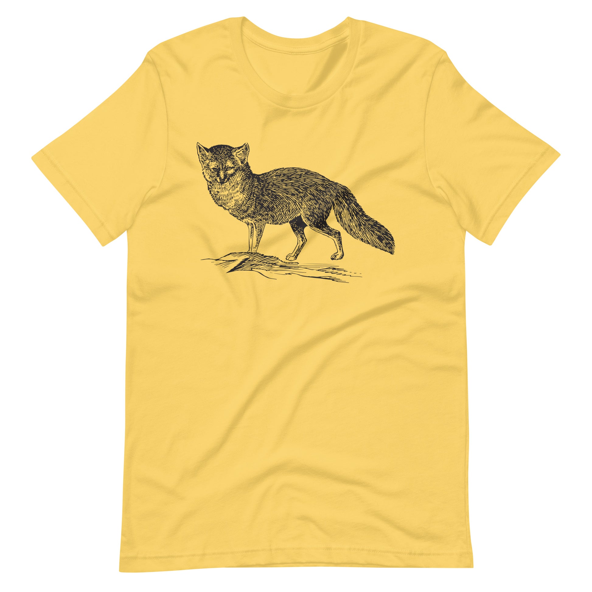 Printagon - Arctic Fox 002 - Unisex T-shirt - Yellow / S