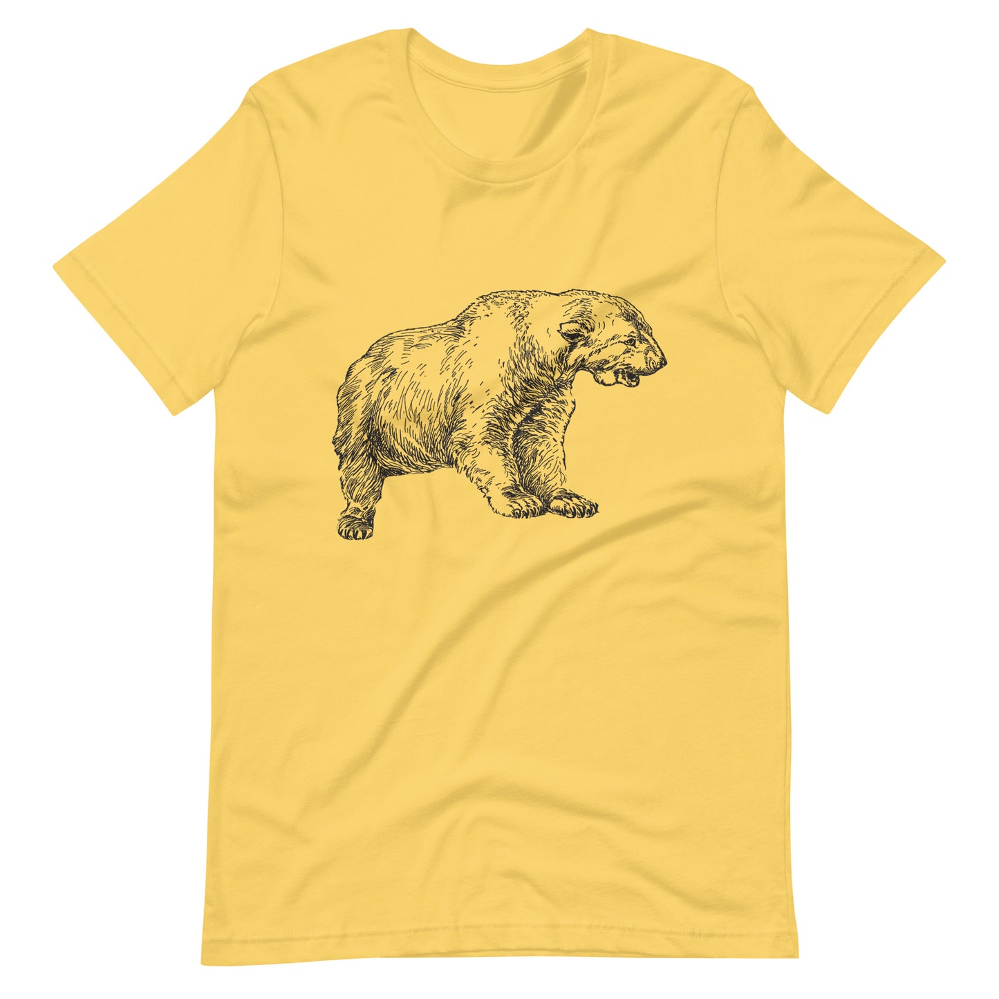 Printagon - Arctotherium Bear - Unisex T-shirt - Yellow / S