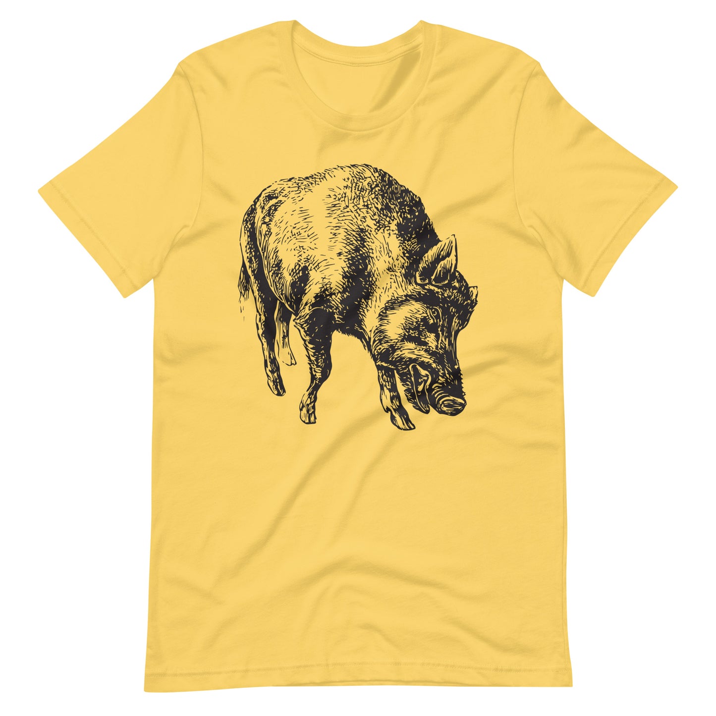 Printagon - Wild Boar - Unisex T-shirt - Yellow / S