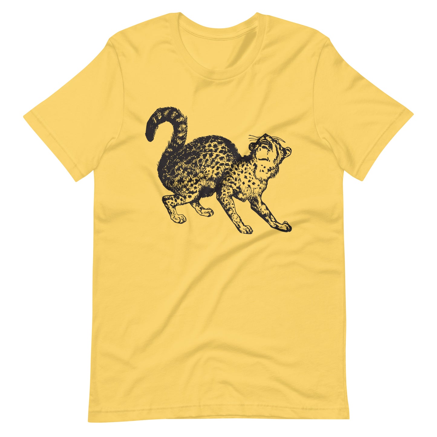 Printagon - Wild Cat - Unisex T-shirt - Yellow / S