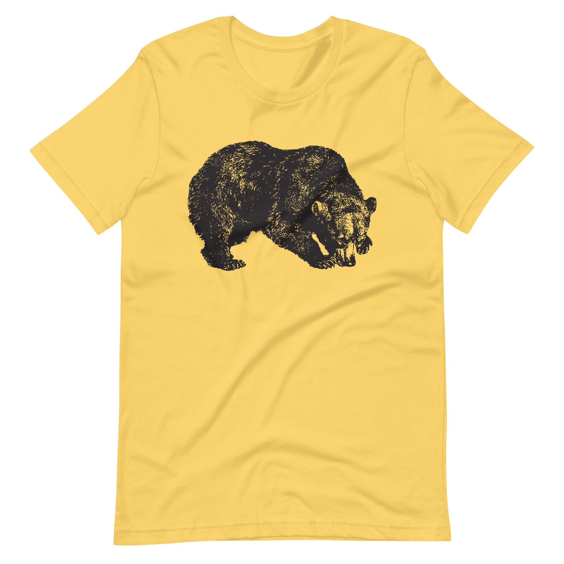 Printagon - American Black Bear - Unisex T-shirt - Yellow / S