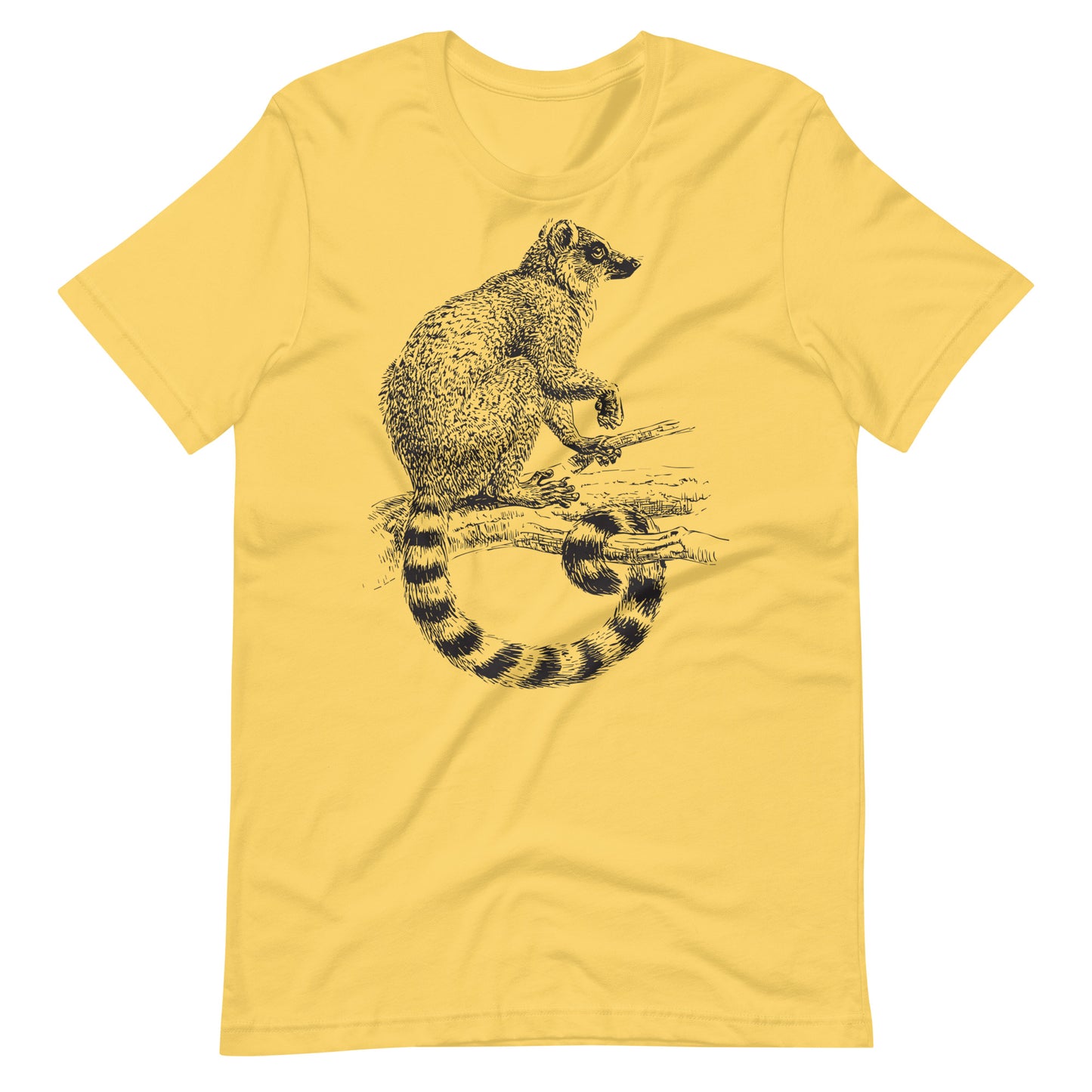 Printagon - Raccoon - Unisex T-shirt - Yellow / S