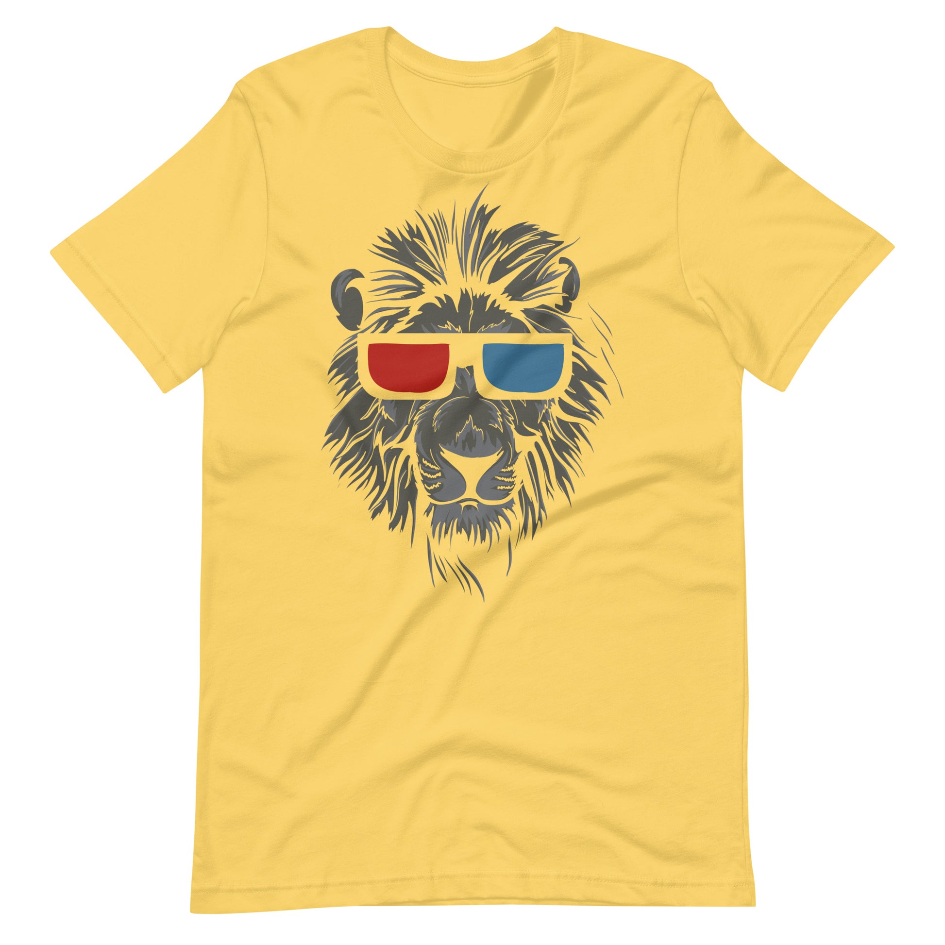 Printagon - Red and Blue Shades Tiger - Unisex T-shirt - Yellow / S