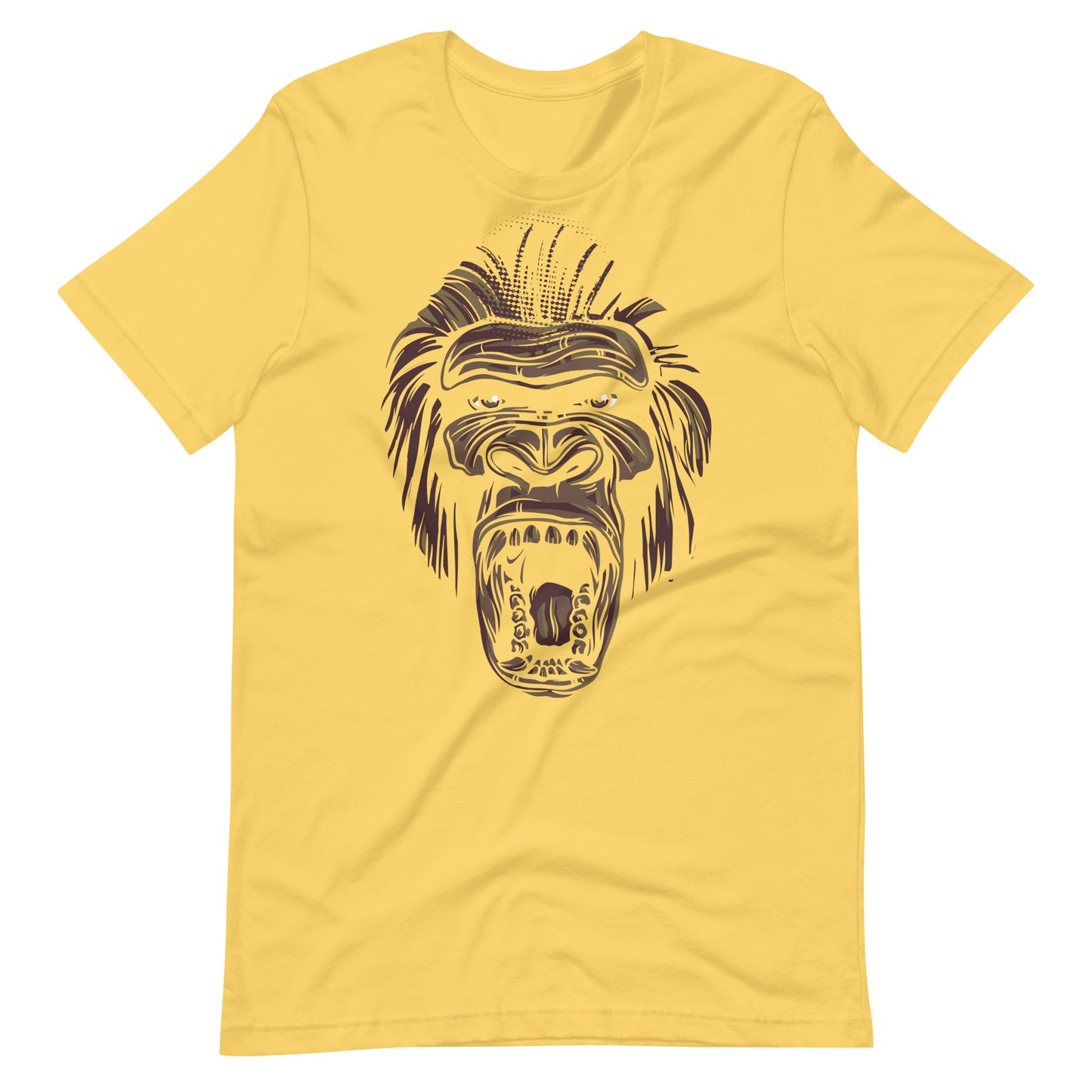 Printagon - Chimp Screaming - Unisex T-shirt - Yellow / S