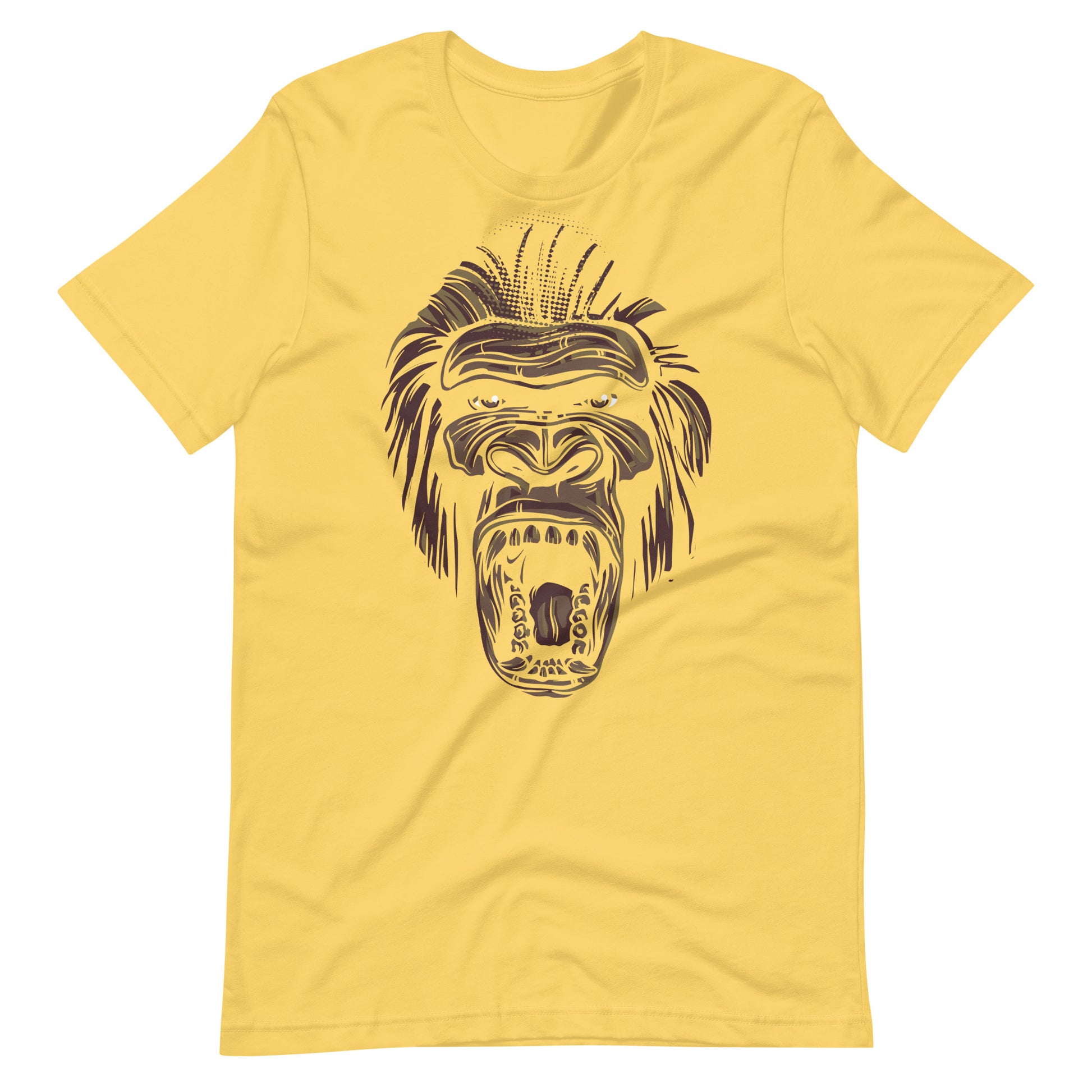 Printagon - Chimp Screaming - Unisex T-shirt - Yellow / S