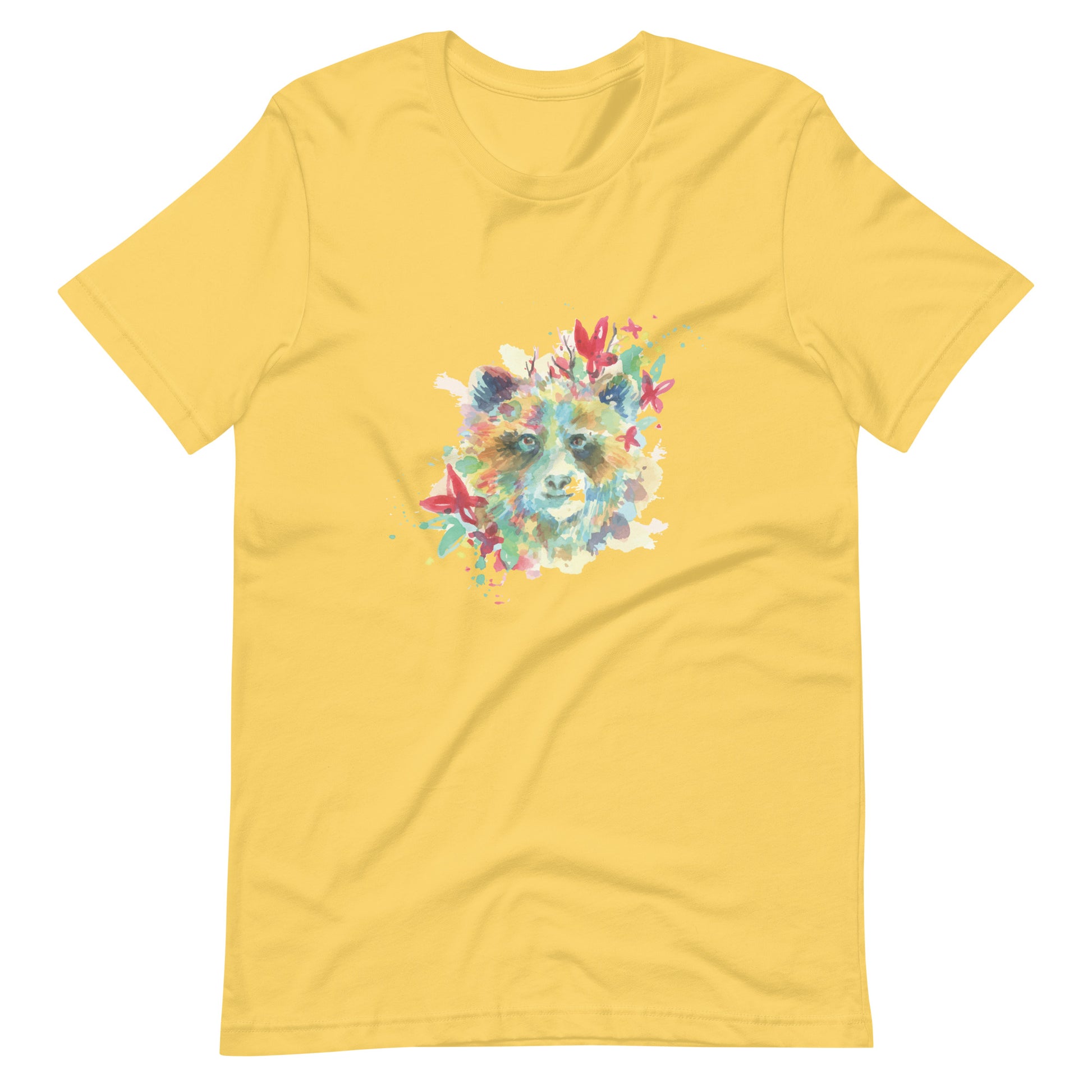 Printagon - Colorful Fox - Unisex T-shirt - Yellow / S