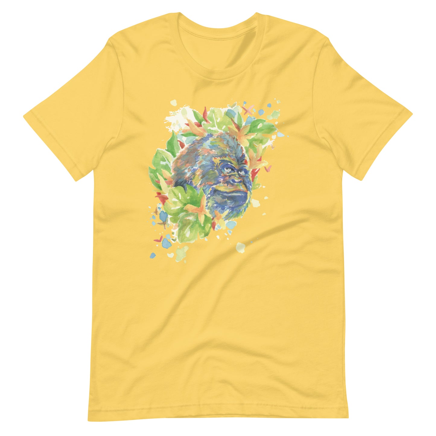 Printagon - Colorful Gorilla - Unisex T-shirt - Yellow / S