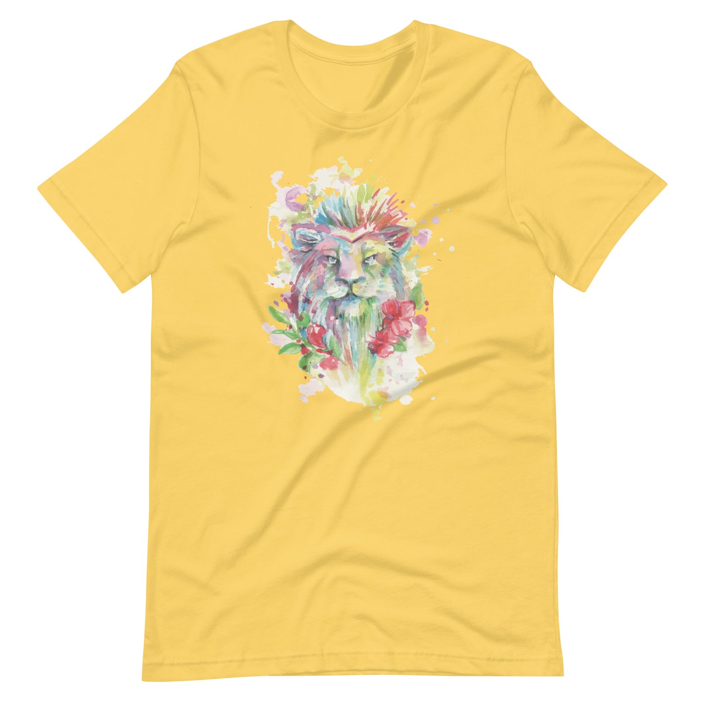 Printagon - Colorful Tiger - Unisex T-shirt - Yellow / S