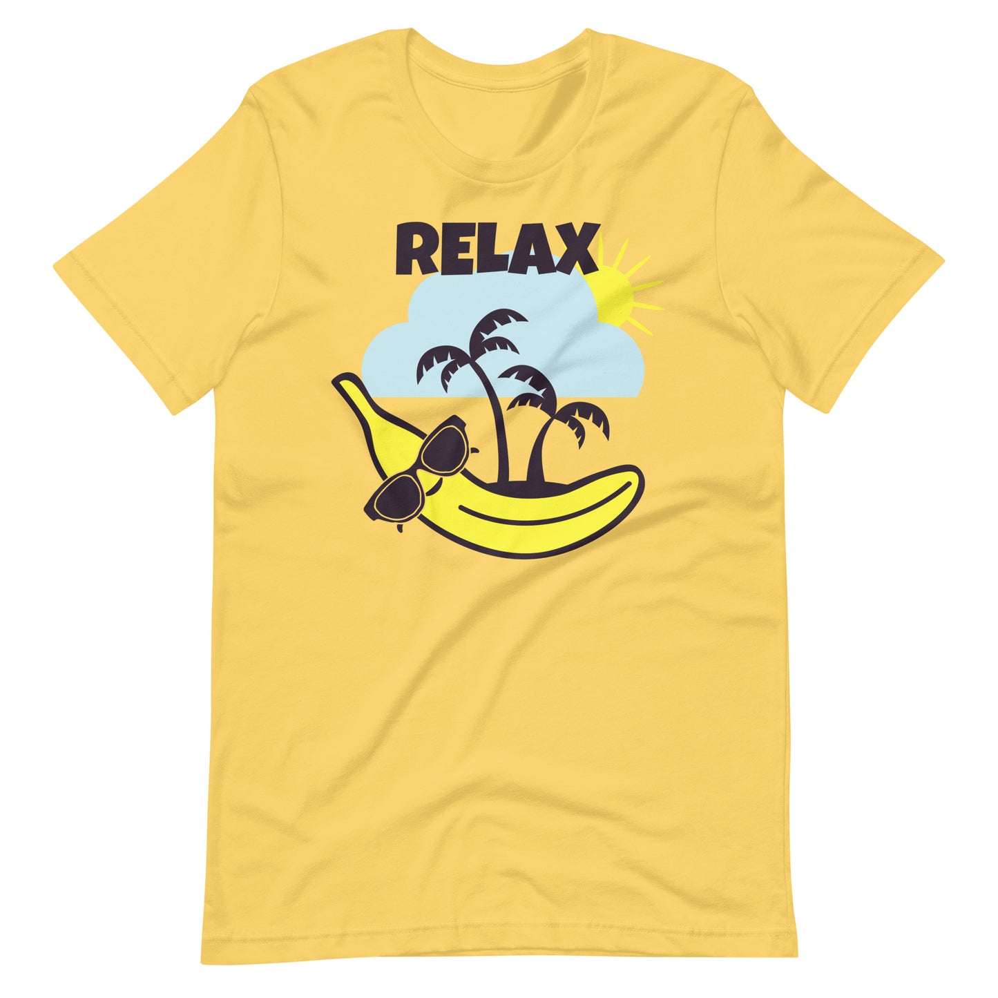 Printagon - Beach Banana Relax - Unisex T-shirt - Yellow / S