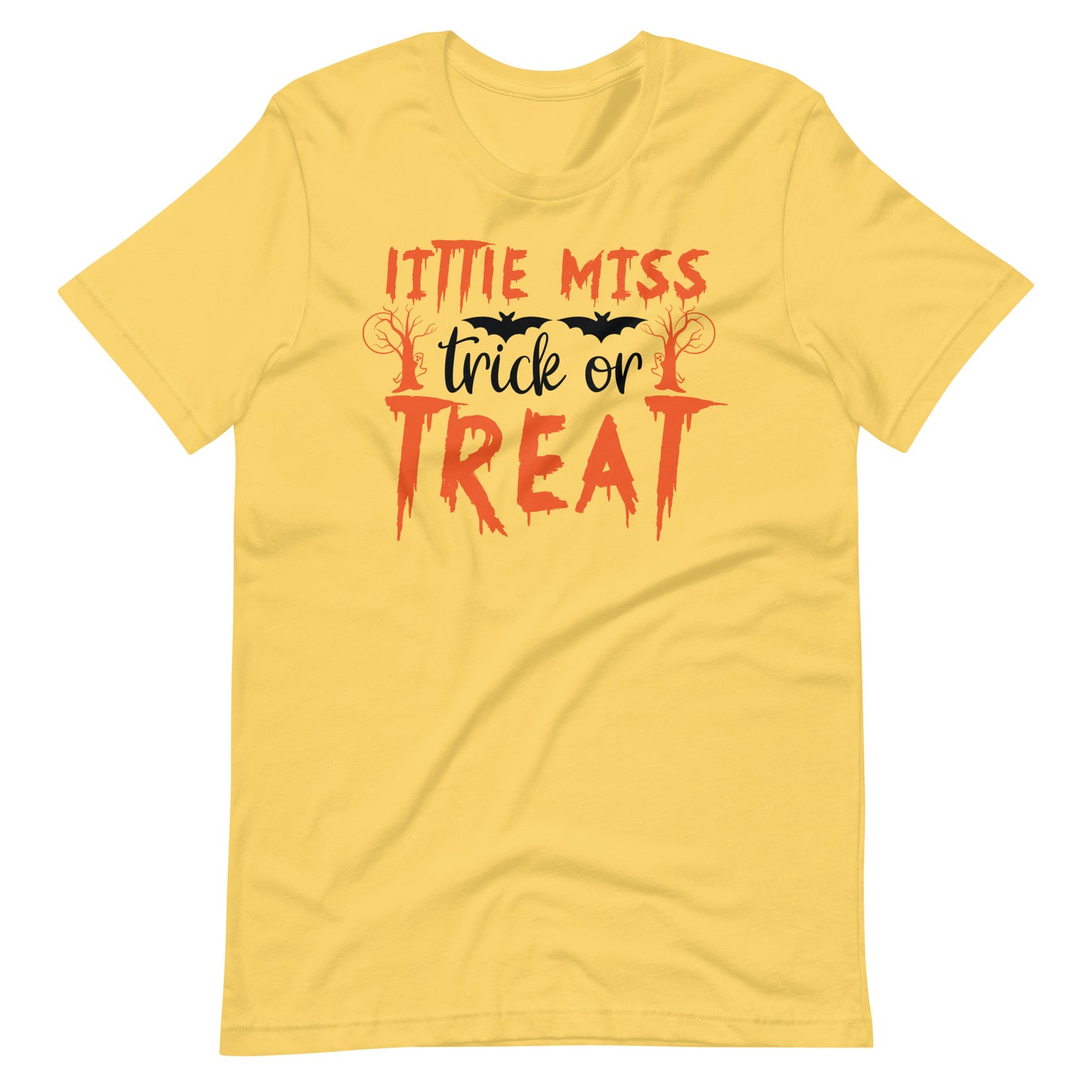 Printagon - Little Miss Trick or Treat - Unisex T-shirt - Yellow / S