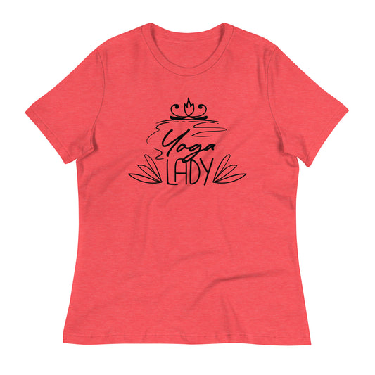 Yoga Lady T-shirt - Heather Red / S Printagon