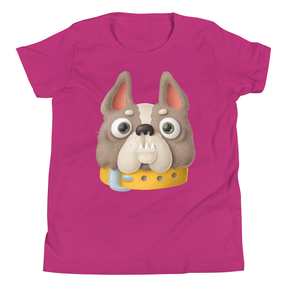 Printagon - Cute Pug - Kids Unisex T-shirt - Berry / S