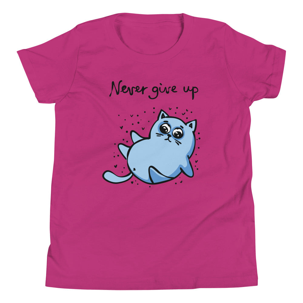 Printagon - Never Give Up - Kids Unisex T-shirt - Berry / S