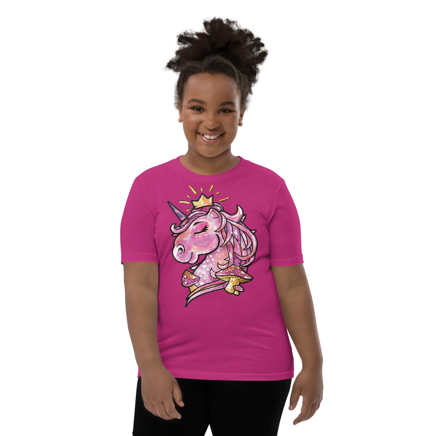 Printagon - Pink Unicorn - Kids Unisex T-shirt -