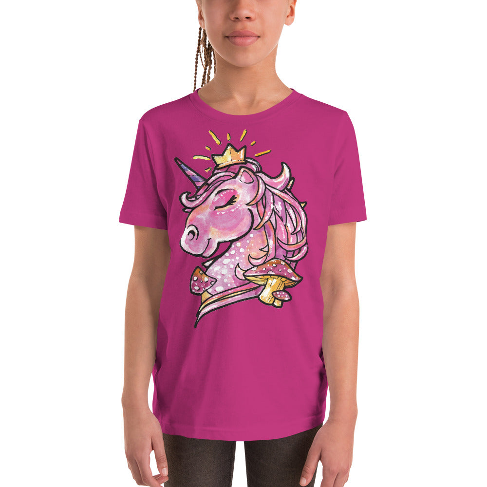 Printagon - Pink Unicorn - Kids Unisex T-shirt -