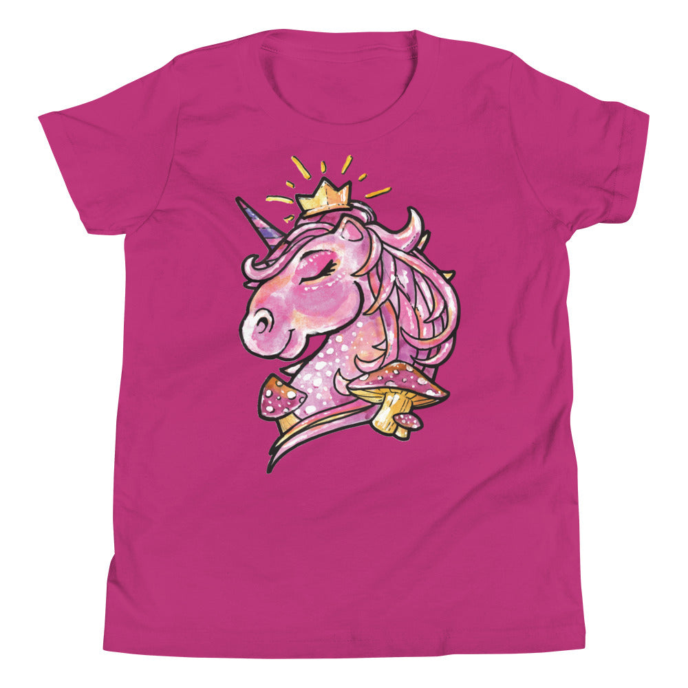 Printagon - Pink Unicorn - Kids Unisex T-shirt - Berry / S