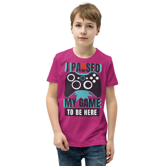 Printagon - I Paused My Game To Be Here - Kids Unisex T-shirt -