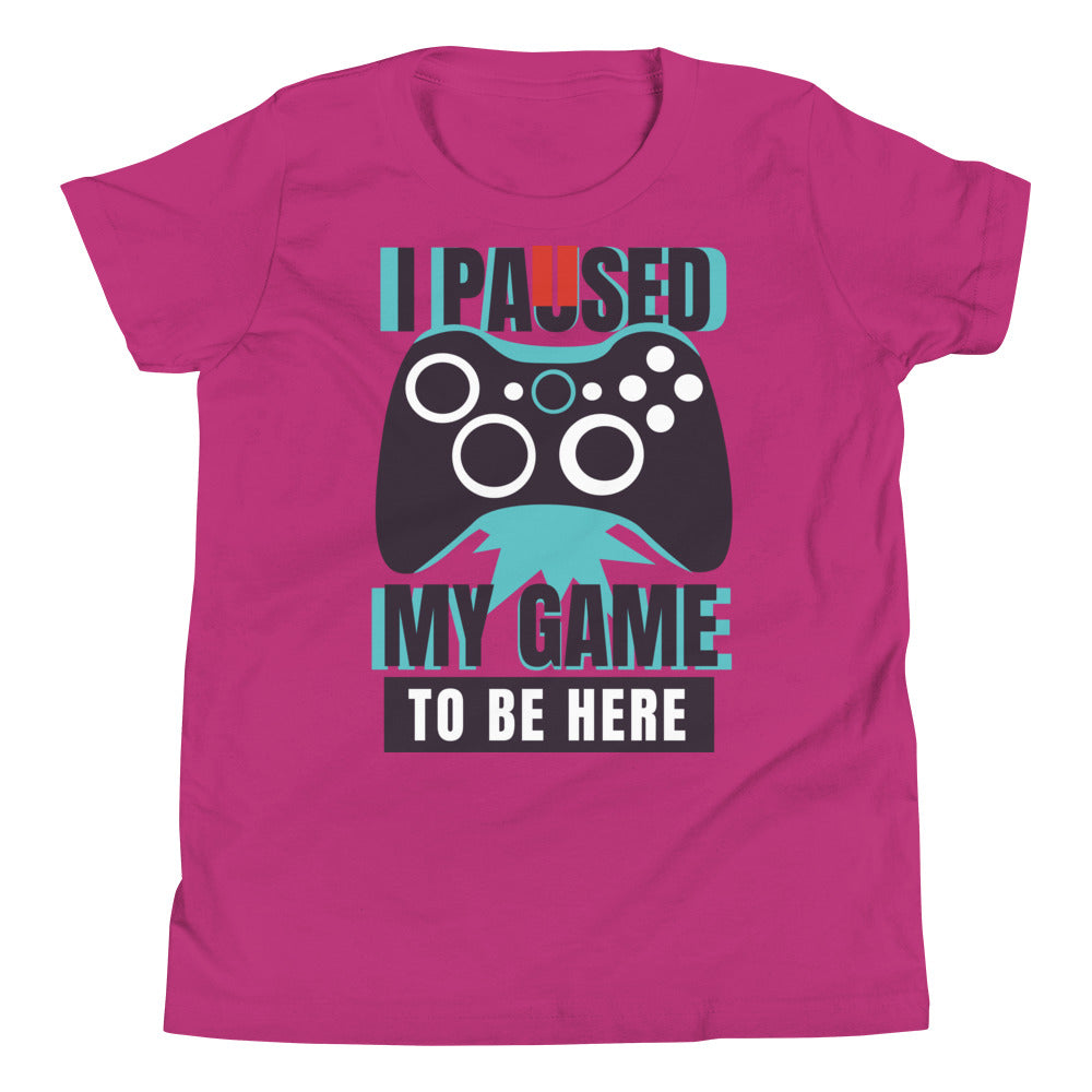 Printagon - I Paused My Game To Be Here - Kids Unisex T-shirt - Berry / S