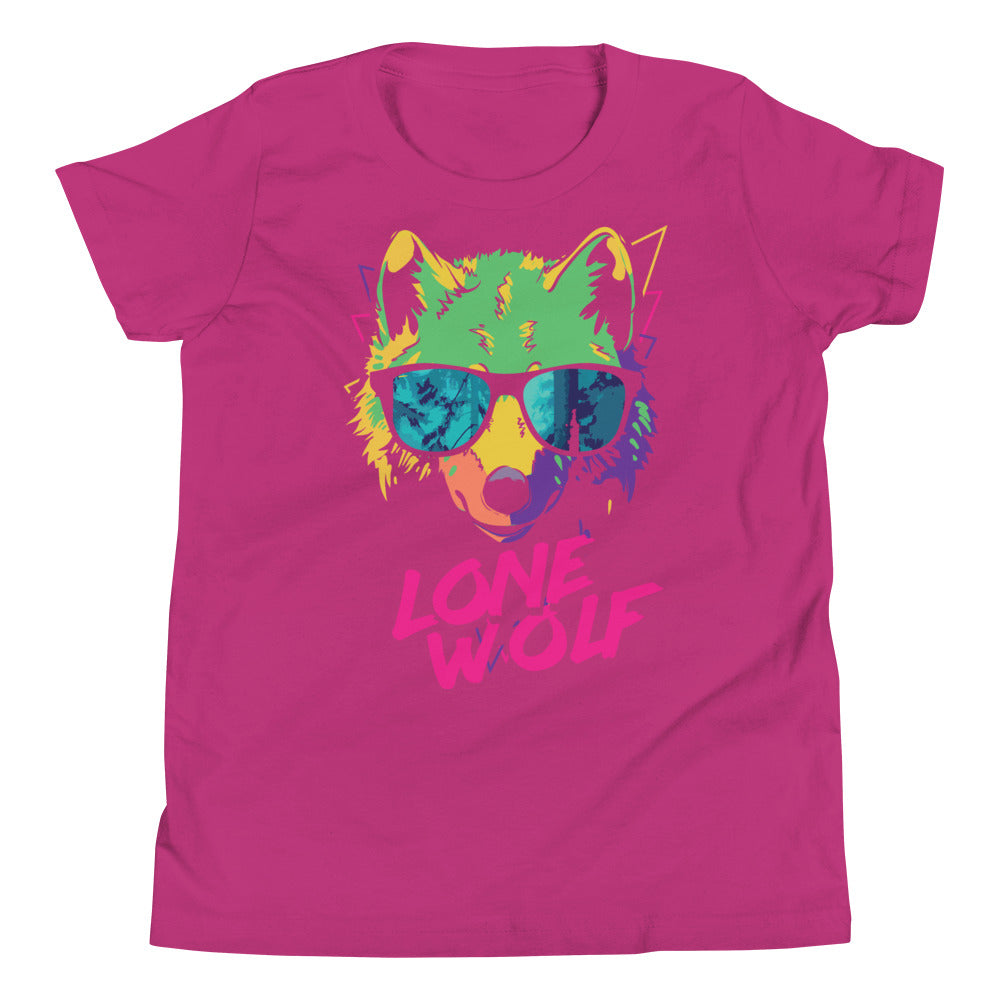 Printagon - Lone Wolf - Kids Unisex T-shirt - Berry / S