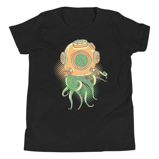 Printagon - Octopus - Kids Unisex T-shirt - Black / S