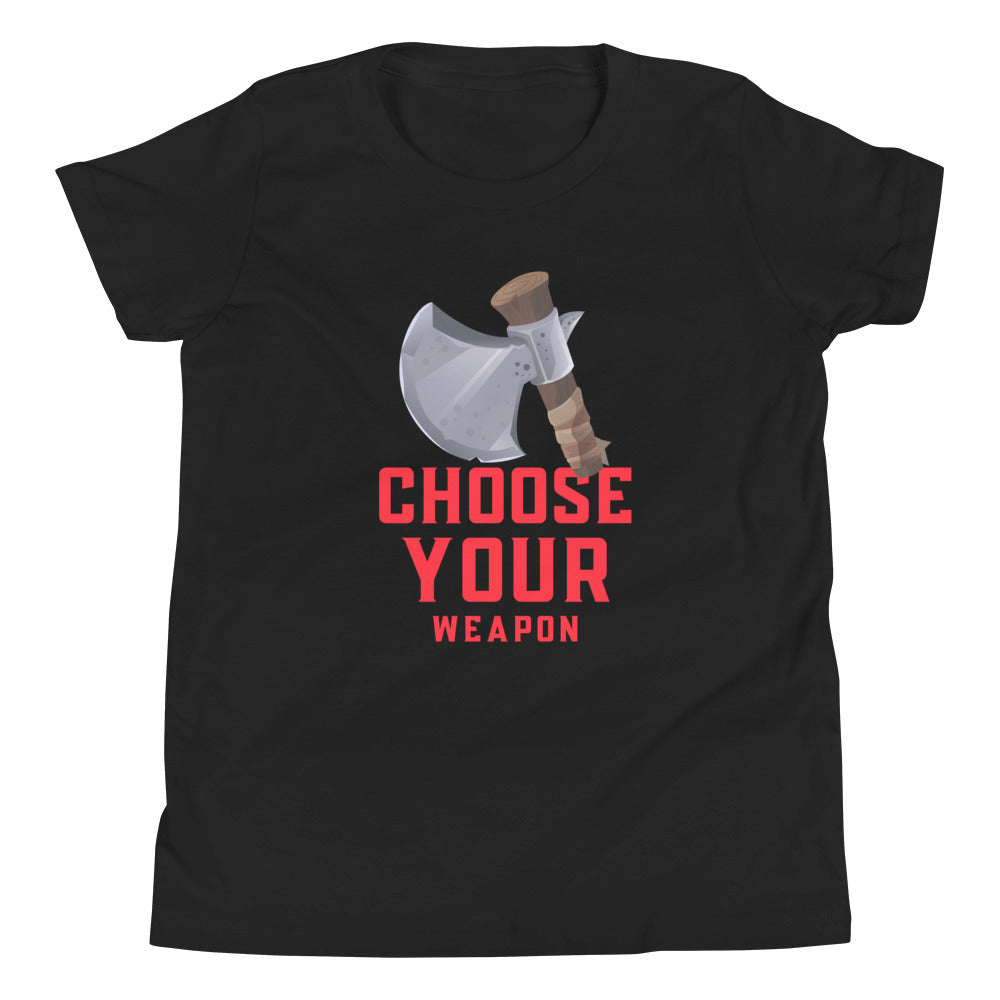 Printagon - Ax Choose Your Weapon - Kids Unisex T-shirt - Black / S