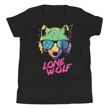 Printagon - Lone Wolf - Kids Unisex T-shirt - Black / S