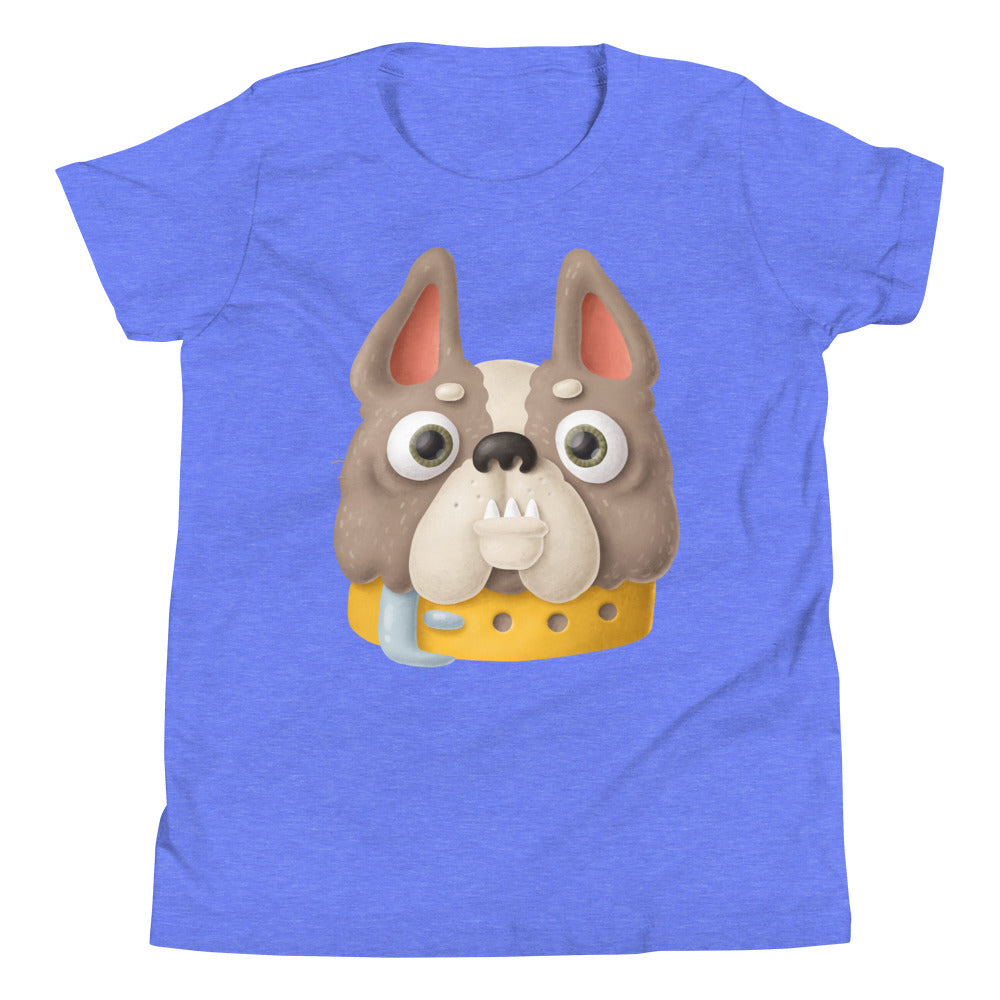 Printagon - Cute Pug - Kids Unisex T-shirt - Heather Columbia Blue / S