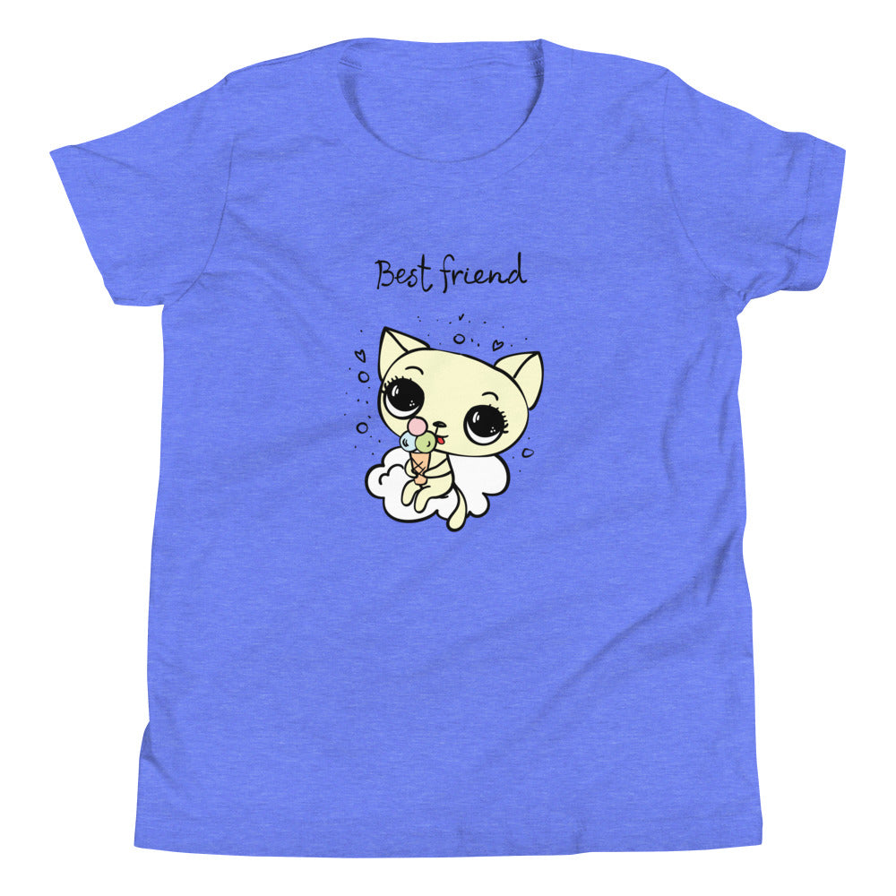 Printagon - Best Friend - Kids Unisex T-shirt - Heather Columbia Blue / S