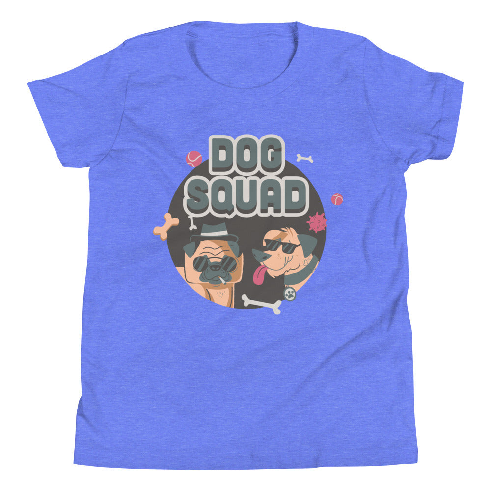 Printagon - Dog Squad - Kids Unisex T-shirt - Heather Columbia Blue / S