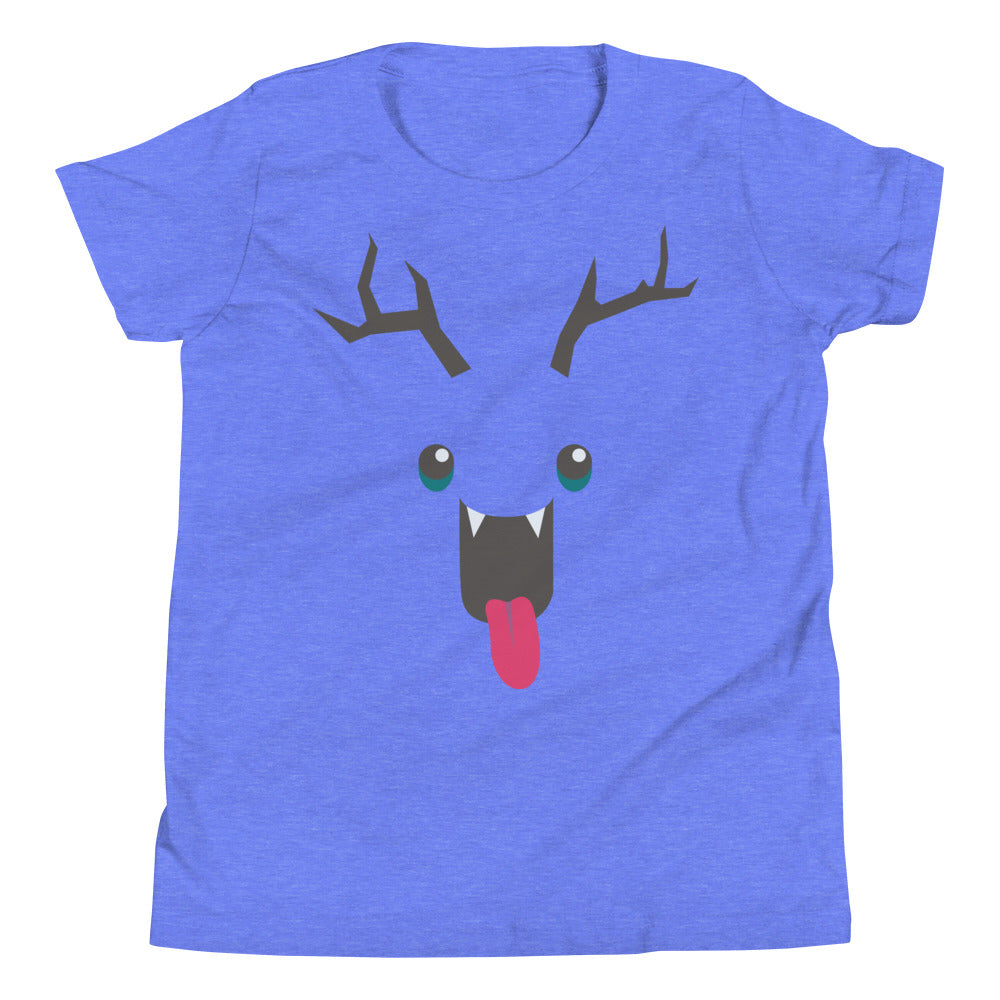 Printagon - Happy Deer - Kids Unisex T-shirt - Heather Columbia Blue / S