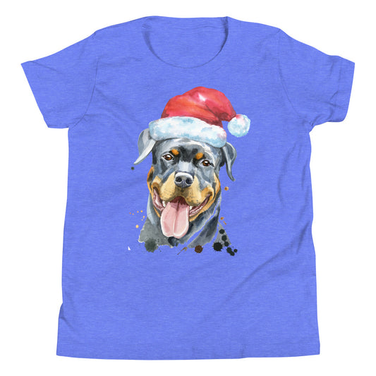 Printagon - Christmas Dog - Unisex T-shirt - Heather Columbia Blue / S