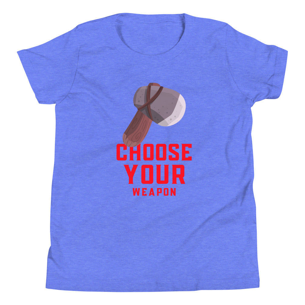 Printagon - Choose Your Weapon - Kids Unisex T-shirt - Heather Columbia Blue / S