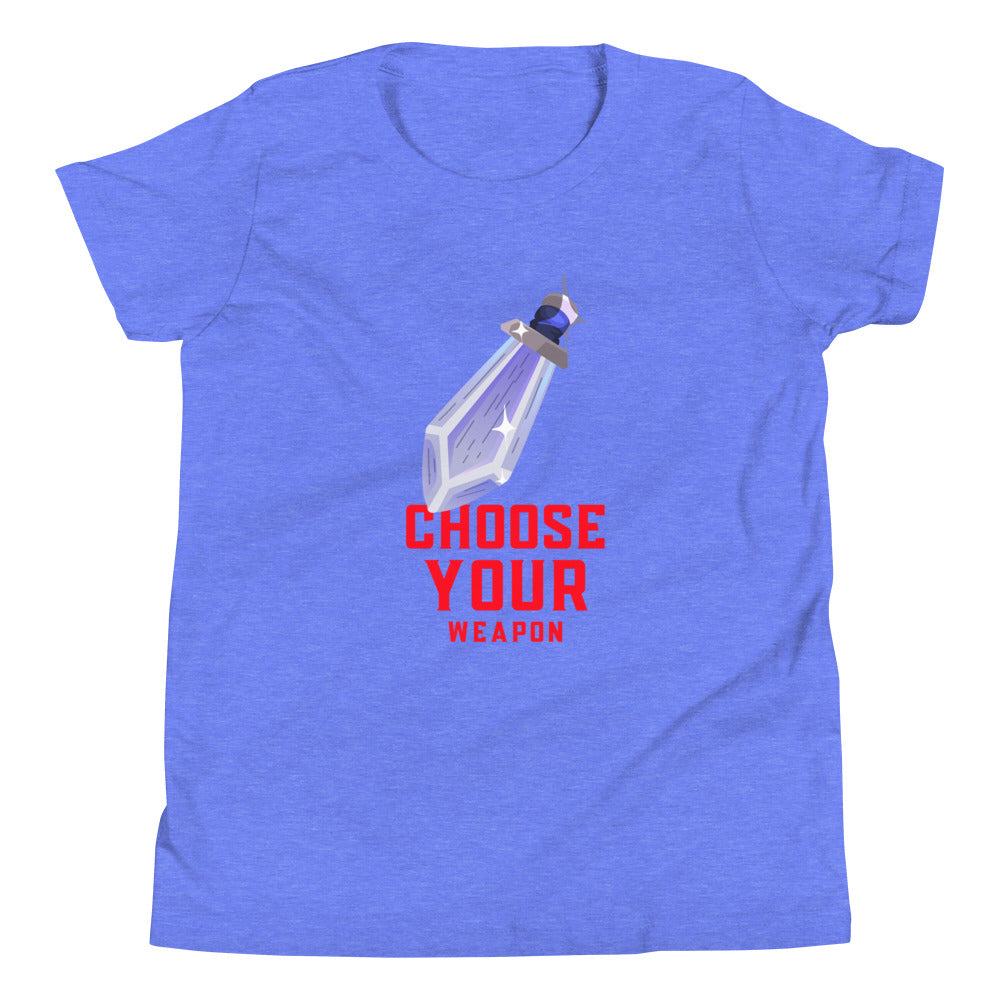 Printagon - Sword Choose Your Weapon - Kids Unisex T-shirt - Heather Columbia Blue / S