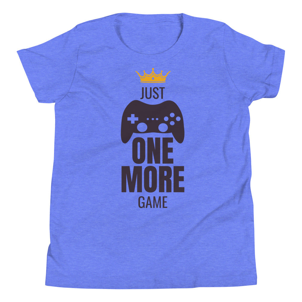 Printagon - Just One More Game - Kids Unisex T-shirt - Heather Columbia Blue / S