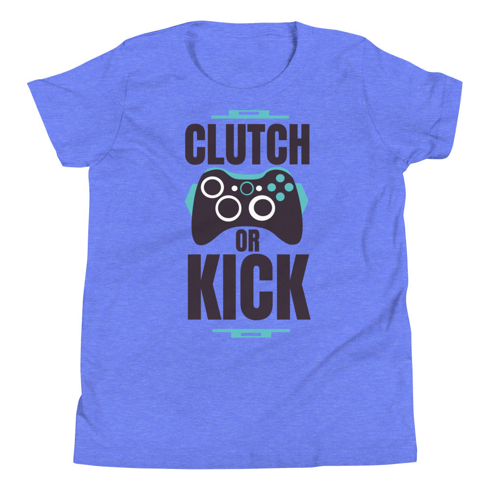 Printagon - Clutch Or Kick - Kids Unisex T-shirt - Heather Columbia Blue / S