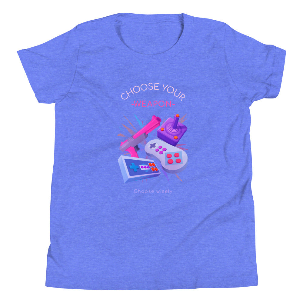 Printagon - Choose Your Weapon Choose Wisely - Kids Unisex T-shirt - Heather Columbia Blue / S