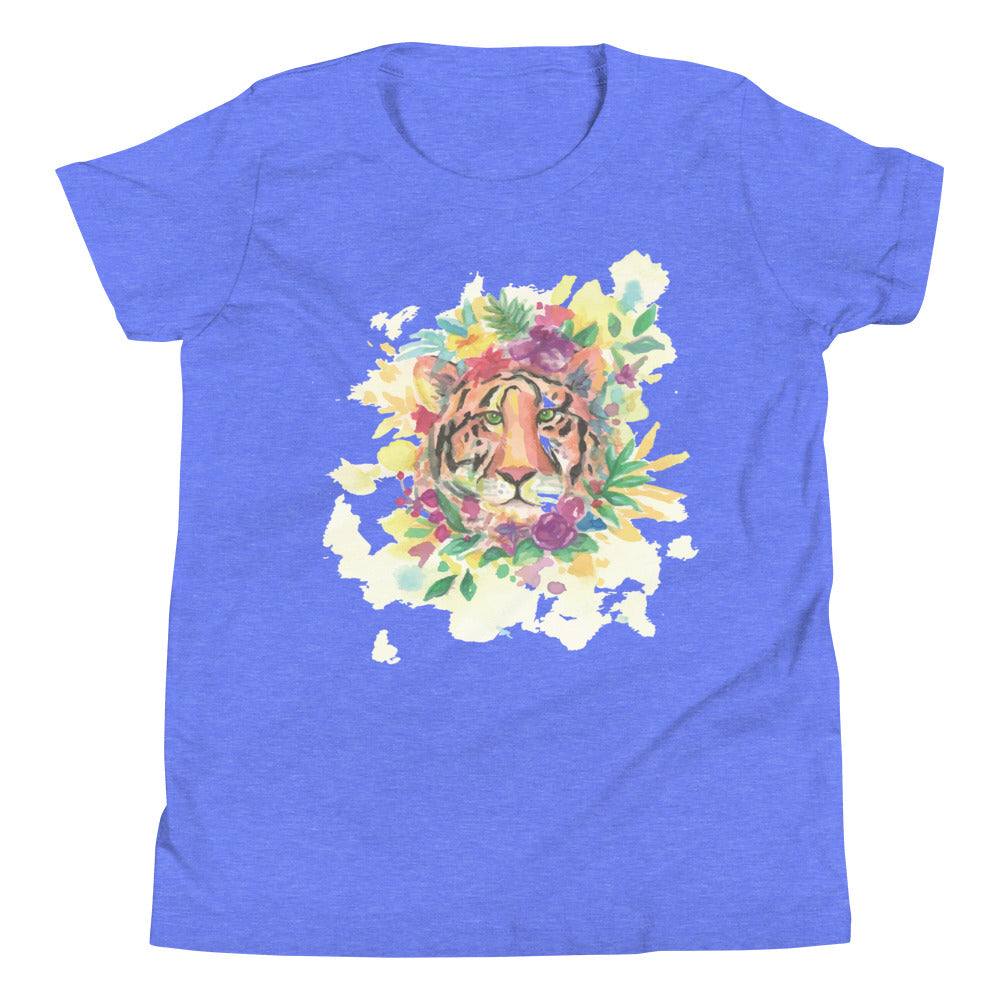 Printagon - Colorful Lion - Kids Unisex T-shirt - Heather Columbia Blue / S