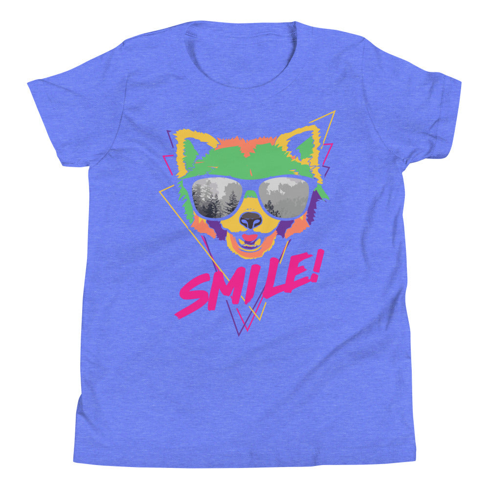 Printagon - Smile - Kids Unisex T-shirt - Heather Columbia Blue / S