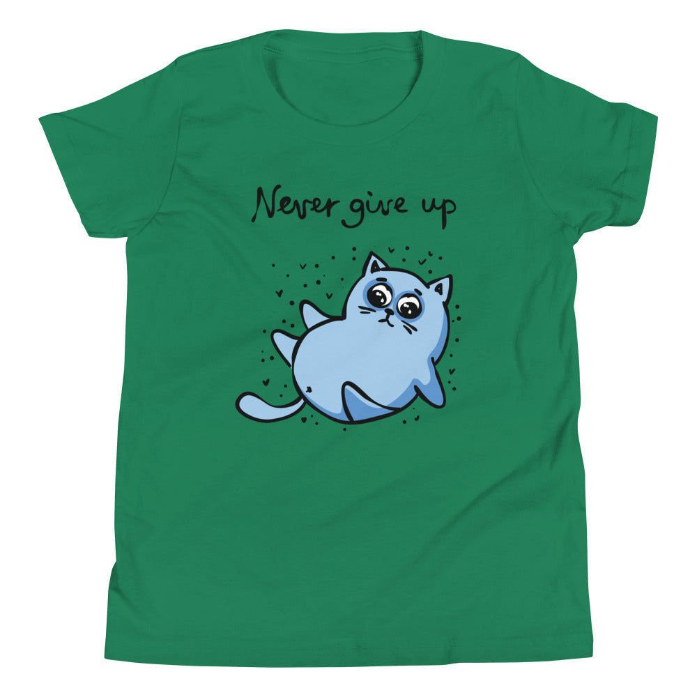 Printagon - Never Give Up - Kids Unisex T-shirt - Kelly / S