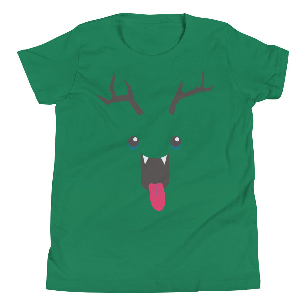 Printagon - Happy Deer - Kids Unisex T-shirt - Kelly / S