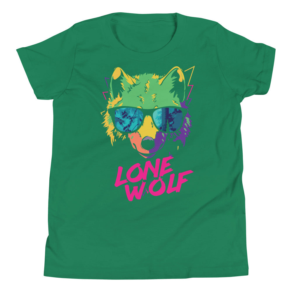 Printagon - Lone Wolf - Kids Unisex T-shirt - Kelly / S