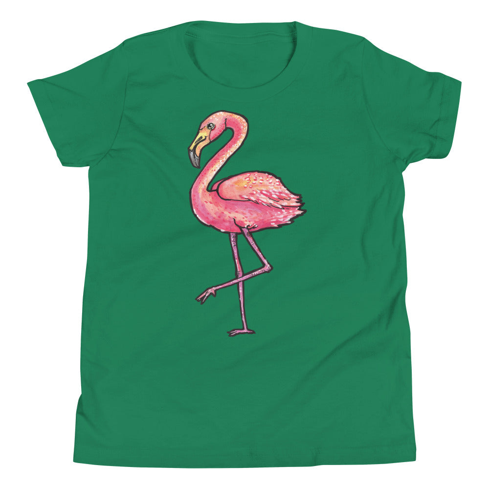 Printagon - Pink Ostrich - Kids Unisex T-shirt - Kelly / S