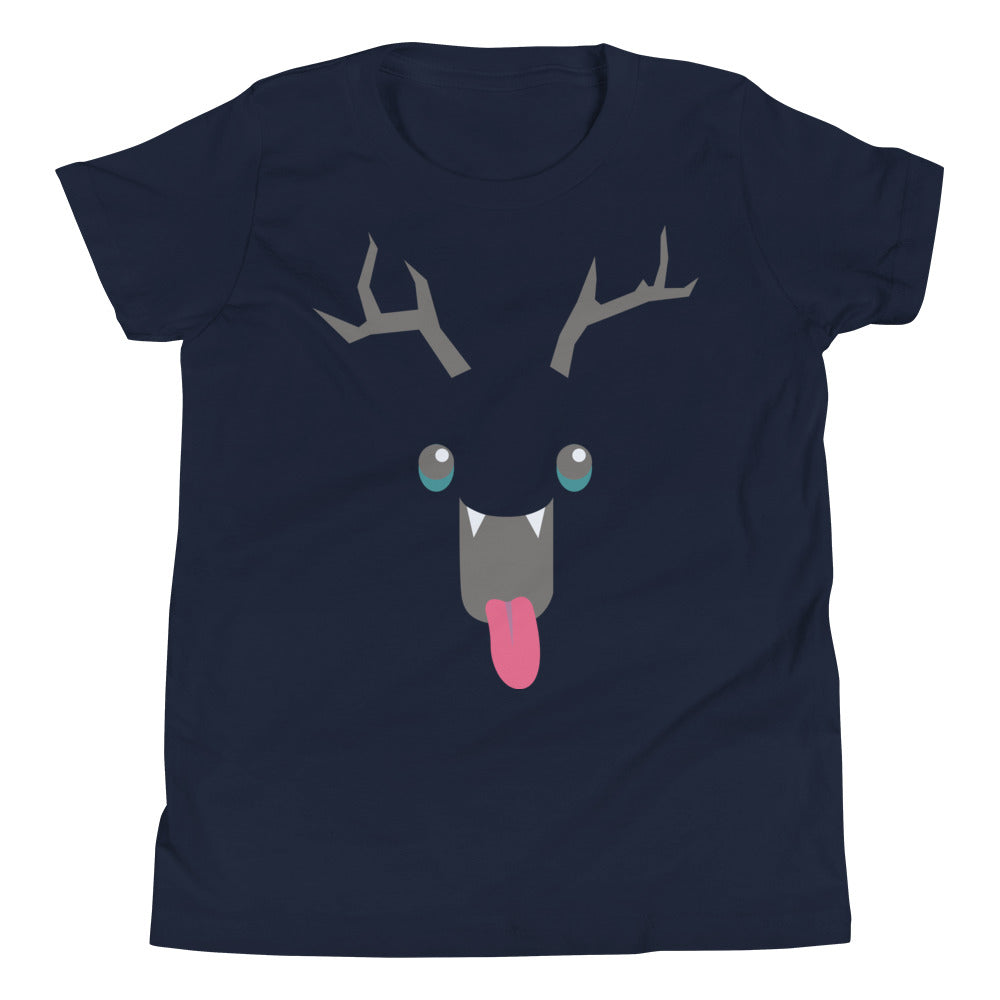 Printagon - Happy Deer - Kids Unisex T-shirt - Navy / S